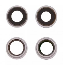 Стекло камеры для iPhone 13, 13 mini, белое, с рамкой, комплект 2 шт.