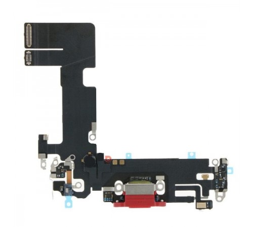 Шлейф для iPhone 13, коннектора зарядки, красный, с микрофоном, с коннектором, Original (PRC), с разборки
