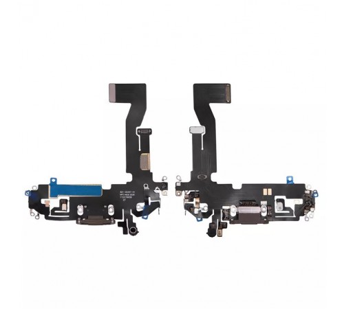 Шлейф для iPhone 12, iPhone 12 Pro, коннектора зарядки, золотистый, с микрофоном, Copy