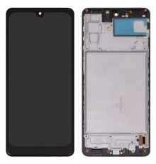 Дисплей для Samsung M515 Galaxy M51, черный, с рамкой, High Copy с широким ободком, (OLED)