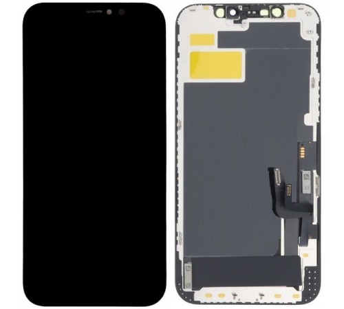 Дисплей для iPhone 12, iPhone 12 Pro, черный, с рамкой, High Copy (OLED), DD OEM hard
