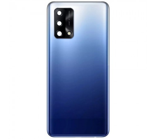 Задня панель корпусу для Oppo A74 4G, голуба (Midnight Blue) + скло камери