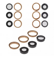 Скло камери для iPhone 11 Pro Max, золотисте, з рамкою, комплект 6 шт., matte gold