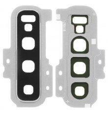 Стекло камеры для Samsung G975 Galaxy S10 Plus, серебристое (Prism White), с рамкой