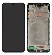 Дисплей для Samsung A165 Galaxy A16, черный, с рамкой, Оригинал (переклеено стекло)