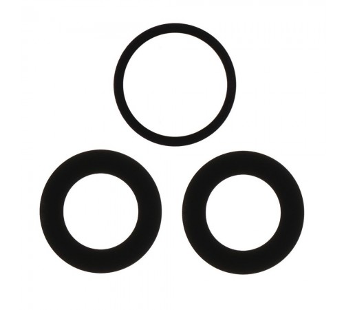 Скло камери для iPhone 15 Pro Max, чорне, без рамки, комплект 3 шт.