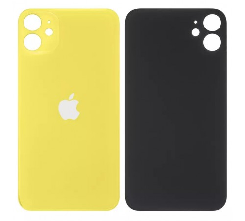 Задняя панель корпуса для iPhone 11, желтая, не нужно снимать стекло камеры, big hole