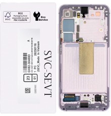 Дисплей для Samsung S911 Galaxy S23, фиолетовый (Lavender), с рамкой, Original, сервисная упаковка, #GH82-30480D