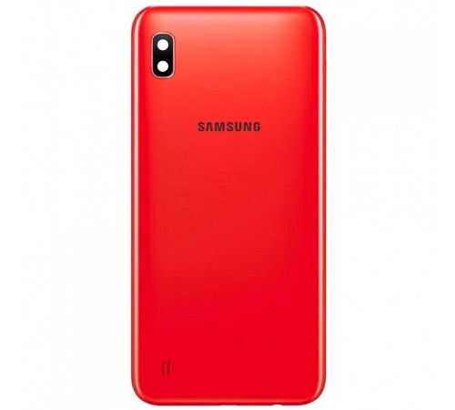 Задняя панель корпуса для Samsung A105F/DS Galaxy A10, красная + стекло камеры