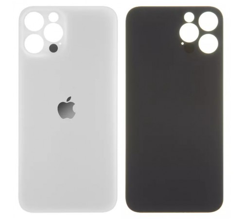 Задняя панель корпуса для iPhone 12 Pro, серебристая, белая, не нужно снимать стекло камеры, big hole, silver Задняя панель корпуса для iPhone 12 Pro, серебристая, белая, не нужно снимать стекло камеры, big hole, silver