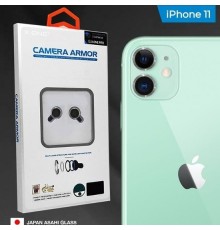 Захисне скло камери для Apple iPhone 11, сапфір, 0.4mm, 9H, Camera Armor Lens Protector, X-One, Silver, комплект 2шт. 