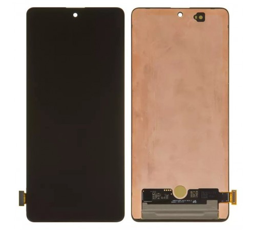 Дисплей для Samsung A715 Galaxy A71, чорний, без рамки, Оригінал (переклеєне скло)