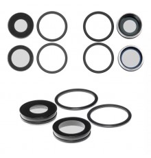 Скло камери для iPhone 11, чорне, з рамкою, комплект 4 шт.