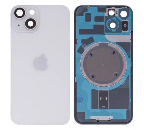 Задняя панель корпуса для iPhone 14, белая + стекло камеры, Starlight, small hole