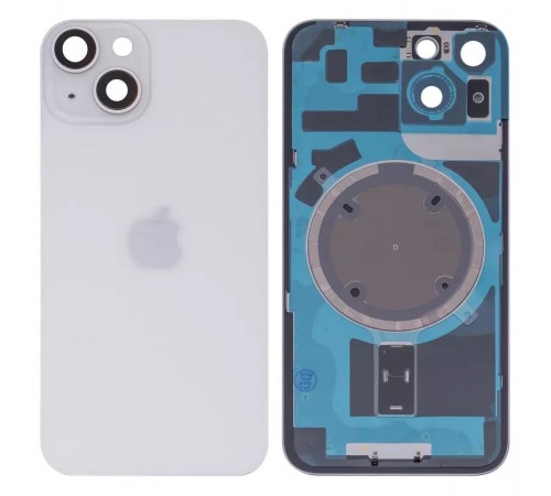 Задняя панель корпуса для iPhone 14, белая + стекло камеры, Starlight, small hole Задняя панель корпуса для iPhone 14, белая + стекло камеры, Starlight, small hole