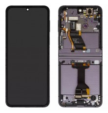 Дисплей для Samsung F731 Galaxy Z Flip5, черный, с рамкой, Оригинал (переклеено стекло)