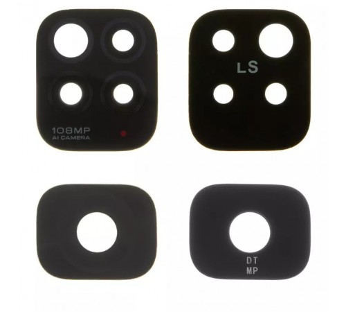 Скло камери для Xiaomi Redmi Note 11 Pro, чорне, без рамки, комплект 2 шт.