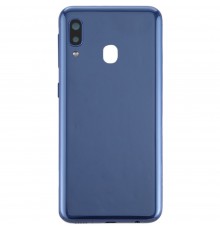 Задняя панель корпуса для Samsung A202F/DS Galaxy A20e, синяя + стекло камеры