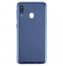 Задняя панель корпуса для Samsung A202F/DS Galaxy A20e, синяя + стекло камеры