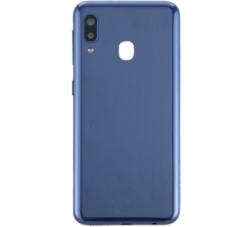 Задняя панель корпуса для Samsung A202F/DS Galaxy A20e, синяя + стекло камеры Задняя панель корпуса для Samsung A202F/DS Galaxy A20e, синяя + стекло камеры