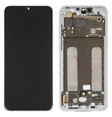 Дисплей для Xiaomi Mi 9 Lite, Mi CC9, серебристый, с рамкой, Оригинал (переклеено стекло), M1904F3BG