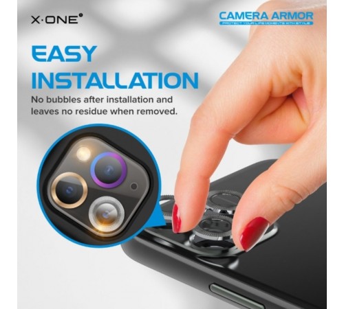 Защитное стекло камеры для Apple iPhone 11, сапфир, 0.4mm, 9H, Camera Armor Lens Protector, X-One, Colorful, комплект 2шт.