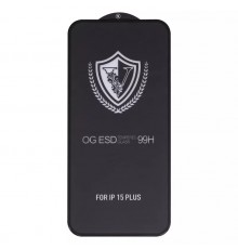 Защитное стекло для Apple iPhone 15 Plus, Full Glue, (без упаковки), черный