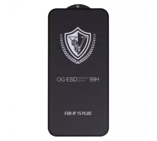 Защитное стекло для Apple iPhone 15 Plus, Full Glue, (без упаковки), черный