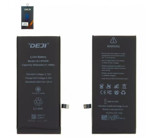 Аккумулятор Deji для Apple iPhone XR, Li-ion, 3,79 В, 2942 мАч, original IC