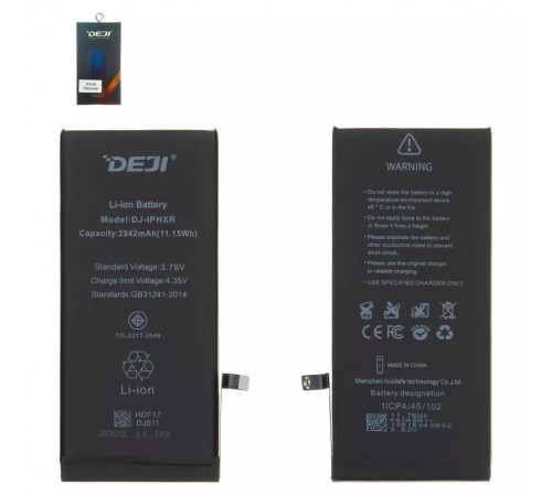 Акумулятор Deji для Apple iPhone XR, Li-ion, 3,79 В, 2942 мА·год, original IC