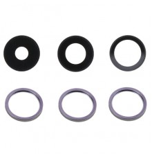 Стекло камеры для iPhone 14 Pro, iPhone 14 Pro Max, фиолетовое, с рамкой, комплект 3 шт.