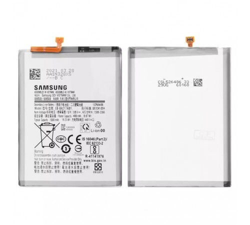 Акумулятор EB-BA217ABY для Samsung A022F Galaxy A02, A047 Galaxy A04s, A125F Galaxy A12, A127 Galaxy A12 Nacho, A135 Galaxy A13, A217 Galaxy A21s, M022 Galaxy M02, M127 Galaxy M12, Li-ion, 3,85 В, 5000 мАг, Original (PRC)
