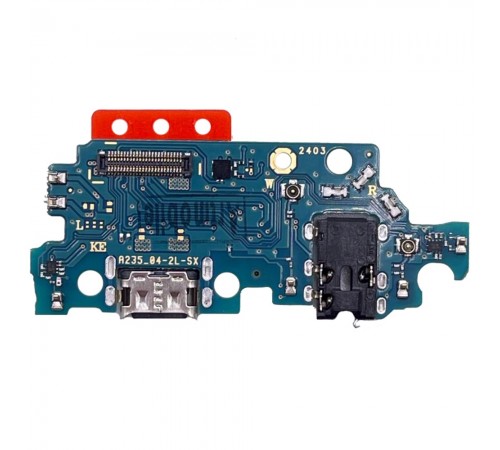 Шлейф для Samsung A235 Galaxy A23, коннектора зарядки, коннектора наушників, мікрофона, плата зарядки, High Copy