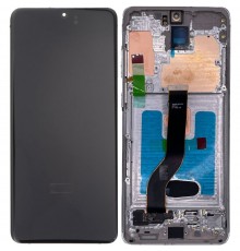 Дисплей для Samsung G985 Galaxy S20 Plus, G986 Galaxy S20 Plus 5G, белый (Cloud White), с рамкой, High Copy (OLED)