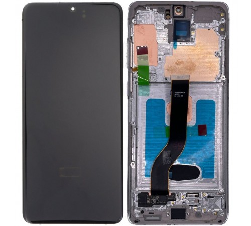 Дисплей для Samsung G985 Galaxy S20 Plus, G986 Galaxy S20 Plus 5G, белый (Cloud White), с рамкой, High Copy (OLED)