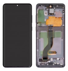 Дисплей для Samsung G985 Galaxy S20 Plus, G986 Galaxy S20 Plus 5G, серый, с рамкой, Original (PRC), cosmic grey