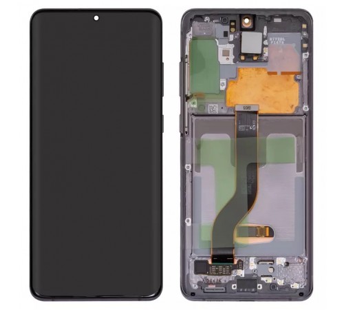 Дисплей для Samsung G985 Galaxy S20 Plus, G986 Galaxy S20 Plus 5G, серый, с рамкой, Original (PRC), cosmic grey