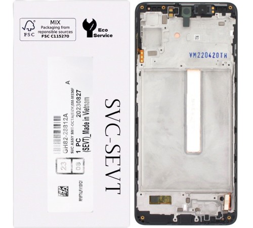 Дисплей для Samsung M536 Galaxy M53, черный, с рамкой, Original, сервисная упаковка, #GH82-28812A