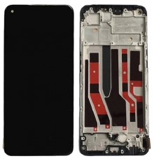 Дисплей для Oppo A74 4G, чорний, з рамкою, Copy (TFT)
