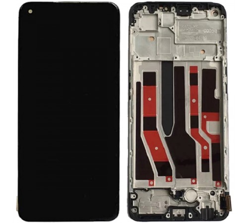 Дисплей для Oppo A74 4G, черный, с рамкой, Copy (TFT)