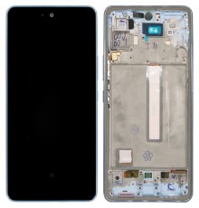 Дисплей для Samsung A536 Galaxy A53 5G, синий (Blue), с рамкой, без Touch ID, Copy (TFT)