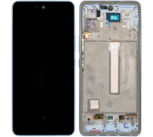 Дисплей для Samsung A536 Galaxy A53 5G, синий (Blue), с рамкой, без Touch ID, Copy (TFT)