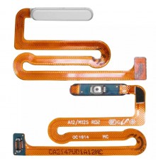 Шлейф для Samsung A125F Galaxy A12, M127 Galaxy M12, кнопки увімкнення, сканера відбитка пальця (Touch ID), білий