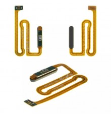 Шлейф для Samsung A125F Galaxy A12, M127 Galaxy M12, кнопки увімкнення, сканера відбитка пальця (Touch ID), чорний