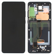 Дисплей для Samsung G985 Galaxy S20 Plus, G986 Galaxy S20 Plus 5G, черный (Cosmic Black), с рамкой, High Copy original LCD size, (OLED)
