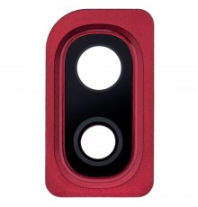 Скло камери для Samsung A105F/DS Galaxy A10, червоне, з рамкою