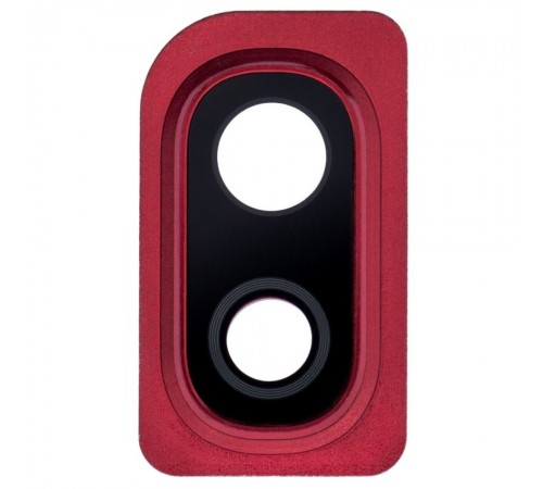 Скло камери для Samsung A105F/DS Galaxy A10, червоне, з рамкою