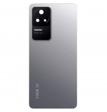 Задняя панель корпуса для Xiaomi Poco F4, Redmi K40s, серебристая (Moonlight Silver), Copy + стекло камеры, 64MP, Лого Poco