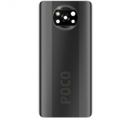 Задняя панель корпуса для Xiaomi Poco X3, серая (Shadow Grey), Copy + стекло камеры Задняя панель корпуса для Xiaomi Poco X3, серая (Shadow Grey), Copy + стекло камеры