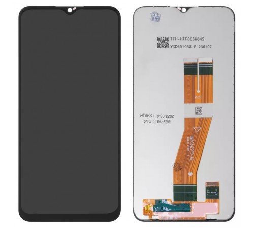 Дисплей для Samsung A037F Galaxy A03s, чорний, Best copy, без рамки, Copy, з жовтим шлейфом, (160,5x72 mm)